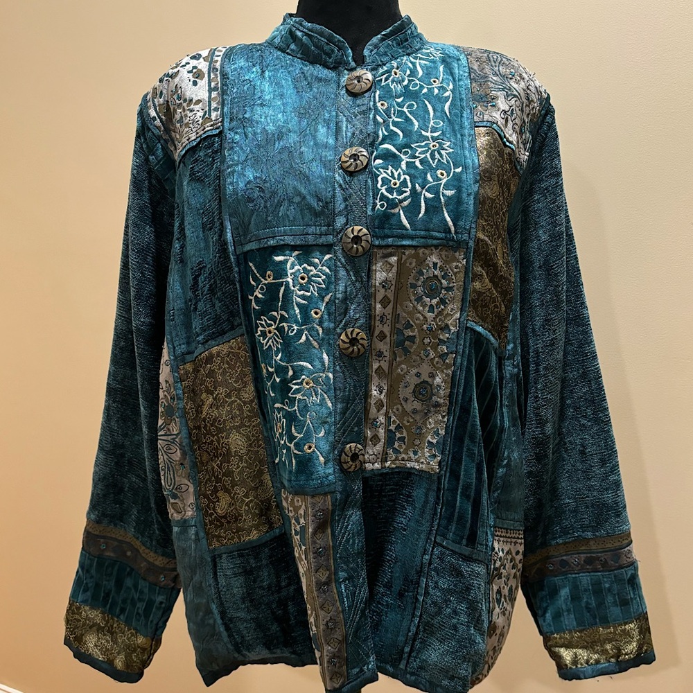 Vtg Flashback - Velvet Patchwork Jacket - image 1